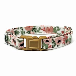 Petite Rosa Blush, Cat Collar, Kitten Collar, Floral Collar, Fabric Cat Collar, Safety Collar, Breakaway Cat Collar, Designer Collar