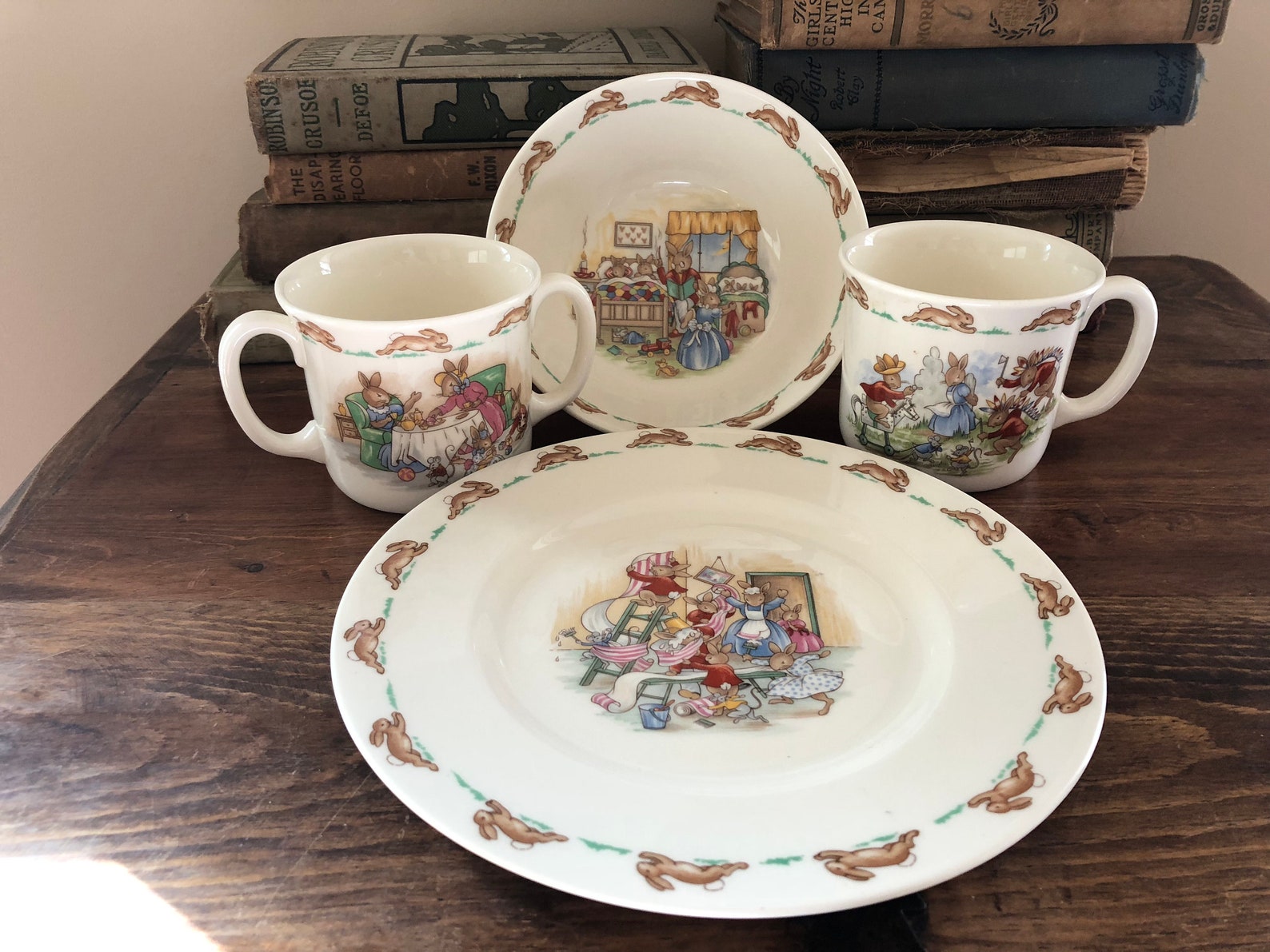 1984 Royal Doulton Golden Jubilee Bunnykins Plate Bowl Double Etsy