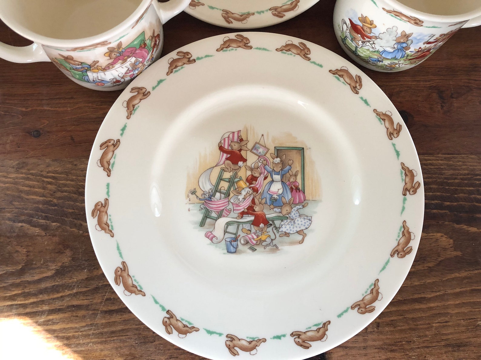 1984 Royal Doulton Golden Jubilee Bunnykins Plate Bowl Double Etsy