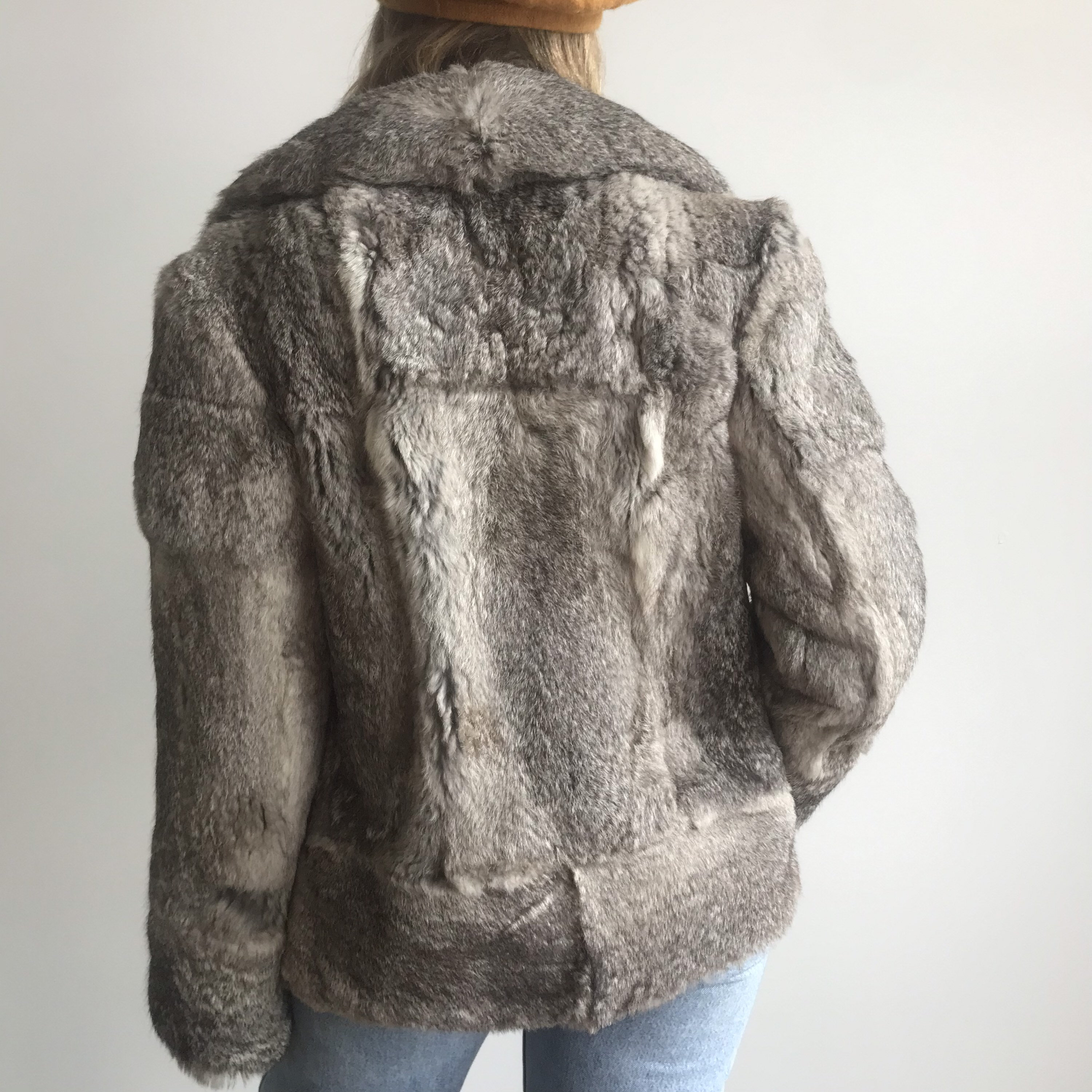 Grey Rabbit Fur Coat / Soft Winter Jacket / 1960s / Size SM Etsy Canada