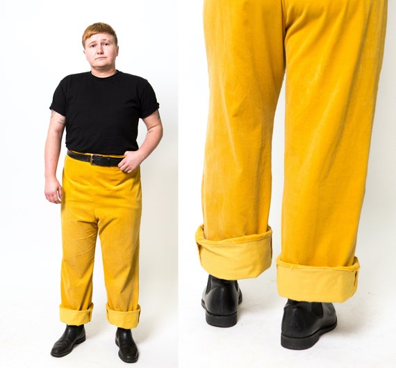 Retro Yellow Corduroy Trousers / Golden Yellow Pan