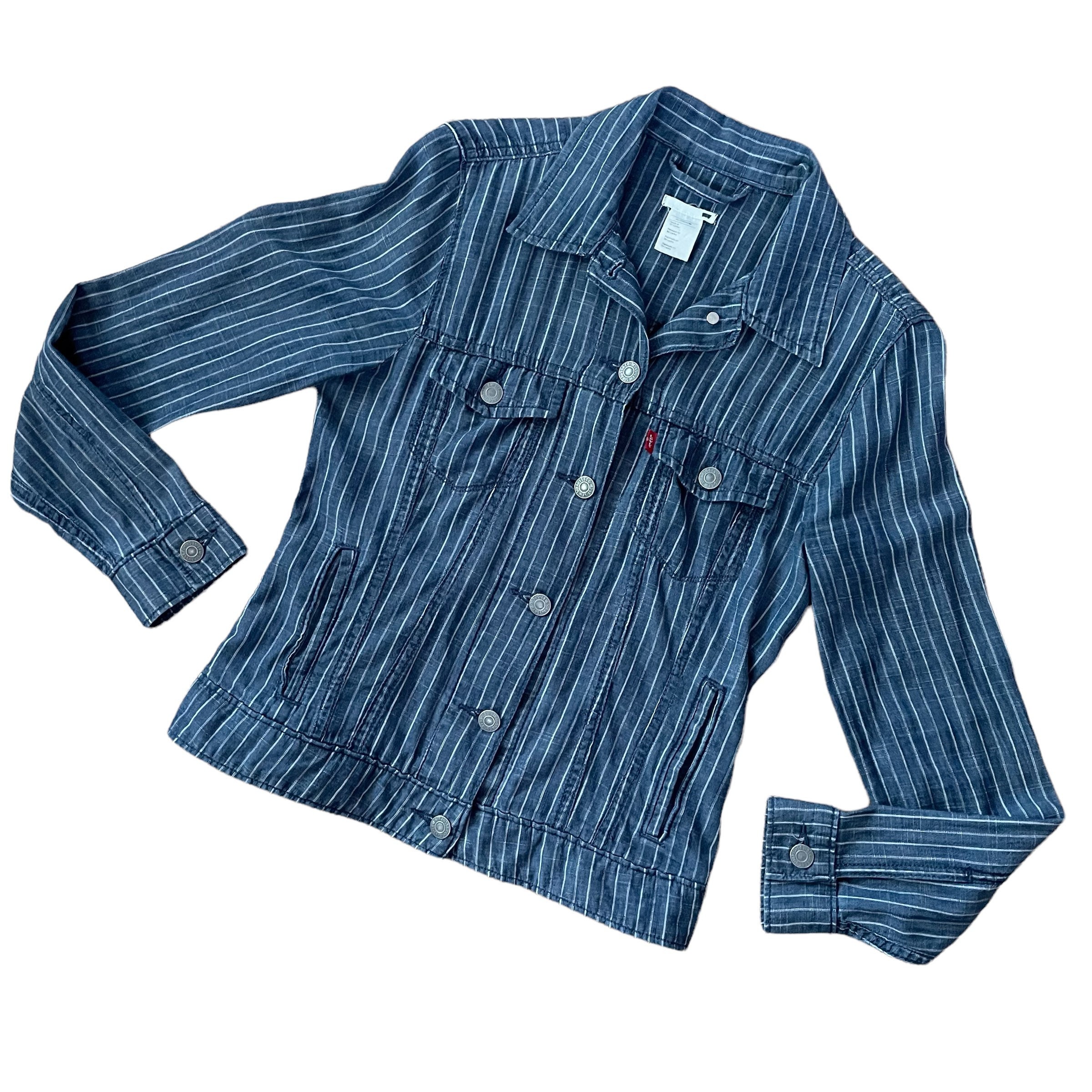 Vintage Dark Blue Striped Levis Denim Jacket / Modern 90s - Etsy Australia