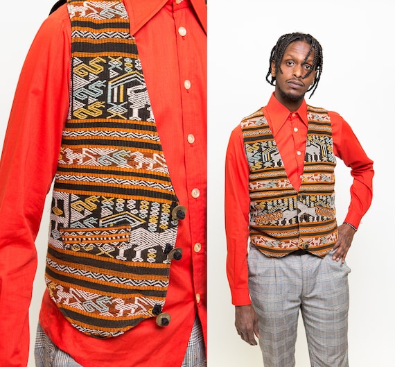 Retro South American Vest w/ Gold Coin Buttons / 1