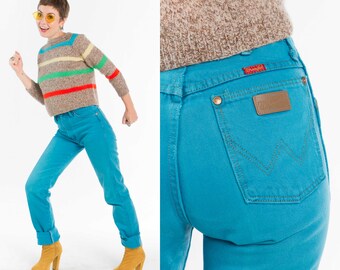 Vintage Wranglers in Cyan Blue / Size XS-S