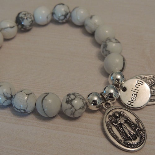 St Raphael Archangel Medal Chain Bracelet Choose Your Saint Etsy