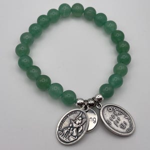 St Raphael Green Aventurine Healing Bracelet, St Michael Guardian Angel Medal image 15