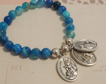 St Raphael Archangel Agate Bracelet: Guardian Angel, St Michael