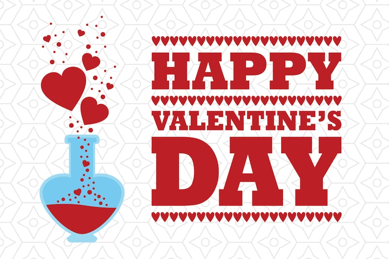 Download Happy Valentine's Day Love Potion Decal SVG DXF and AI | Etsy