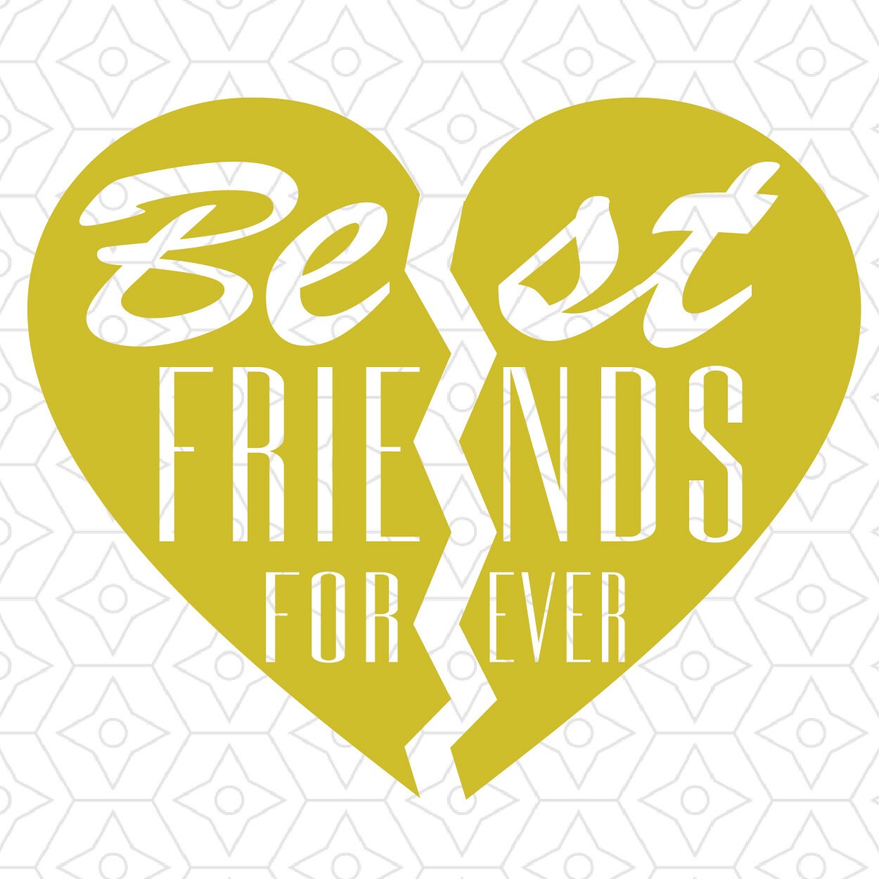Best Friends Forever Heart Design SVG DXF Vector Files for Etsy