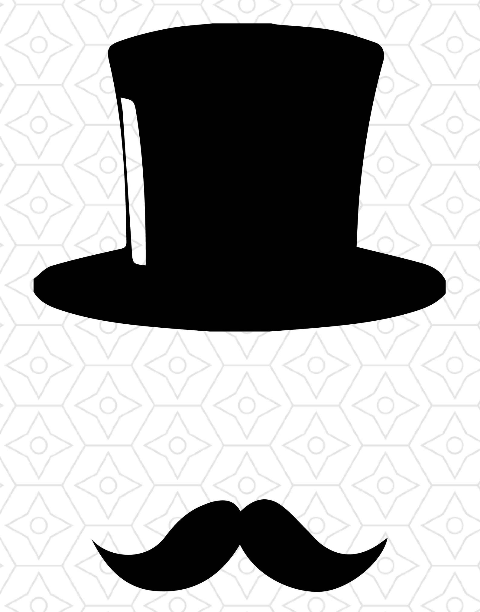 Top Hat and Mustache Tee Shirt Design SVG DXF EPS Vector Etsy