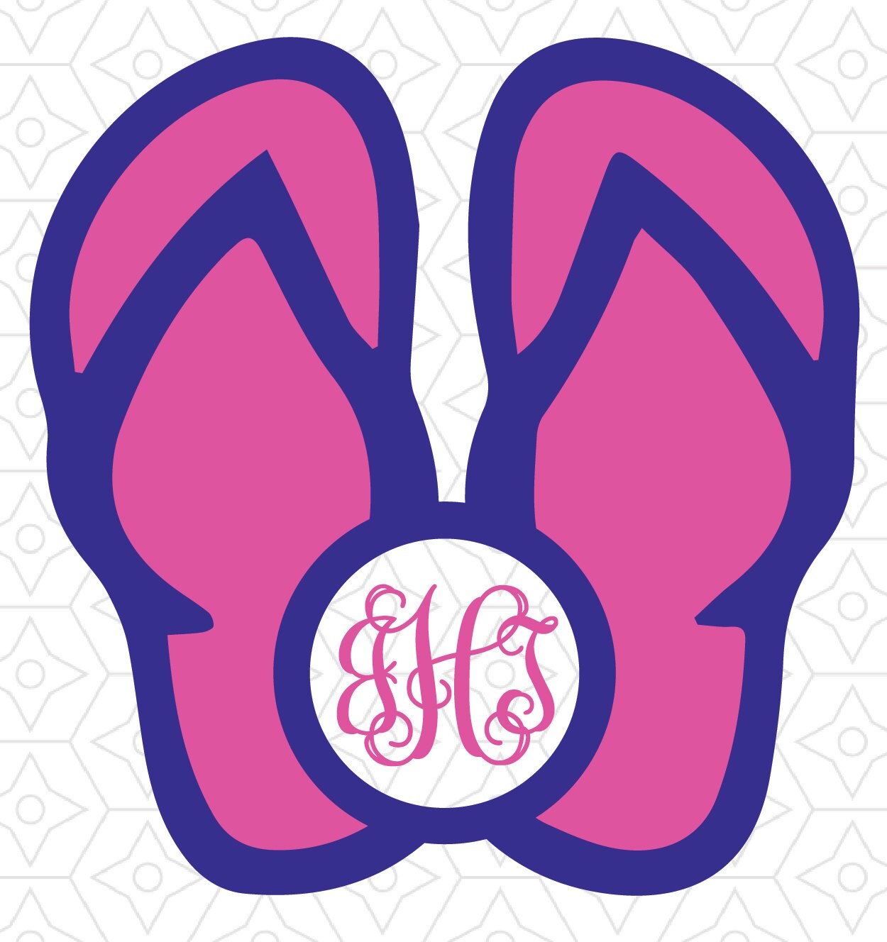 Download Flip Flop Monogram Frame SVG DXF and EPS Vector files for ...
