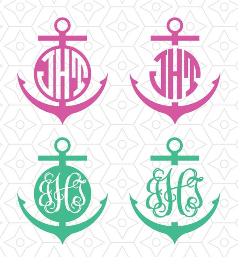 Download Anchor Monogram Frame Decals SVG DXF and AI Vector Files ...