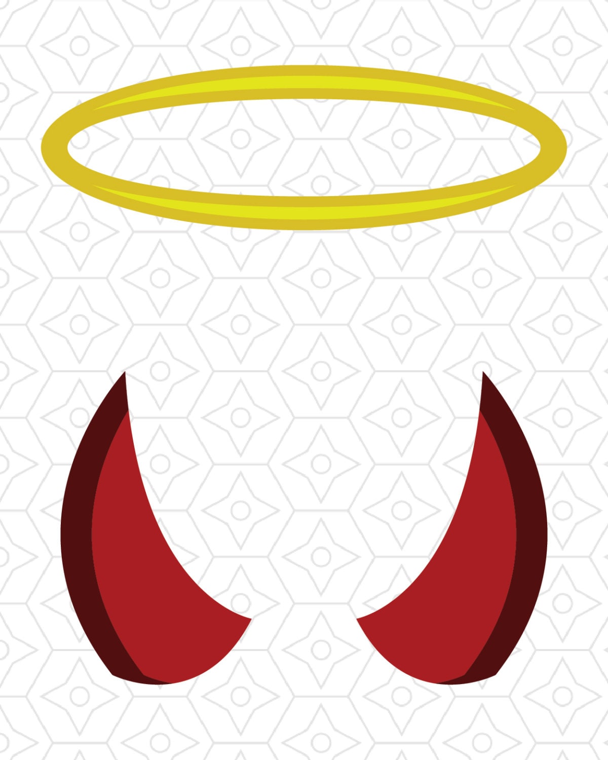 Halo and Horns Decal Design File SVG DXF EPS Vector files | Etsy