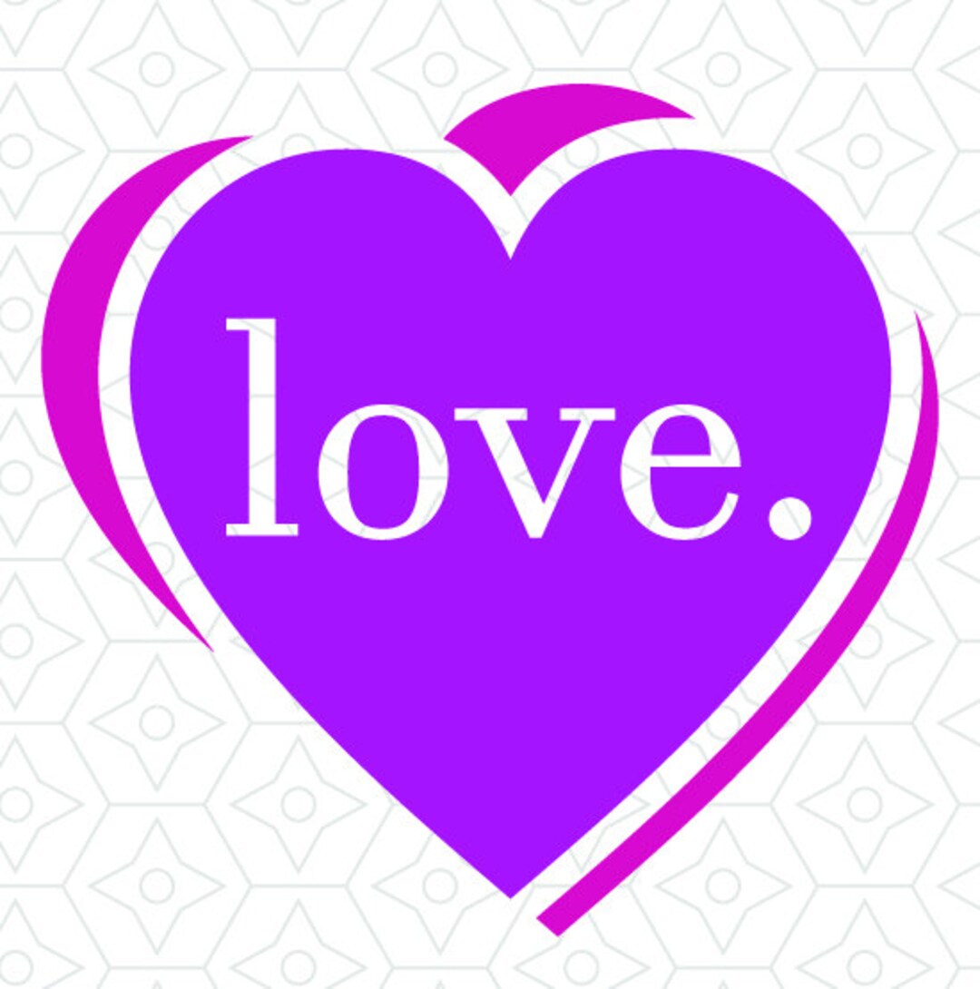 Love Heart Decal Design SVG DXF EPS Vector Files for Use Etsy