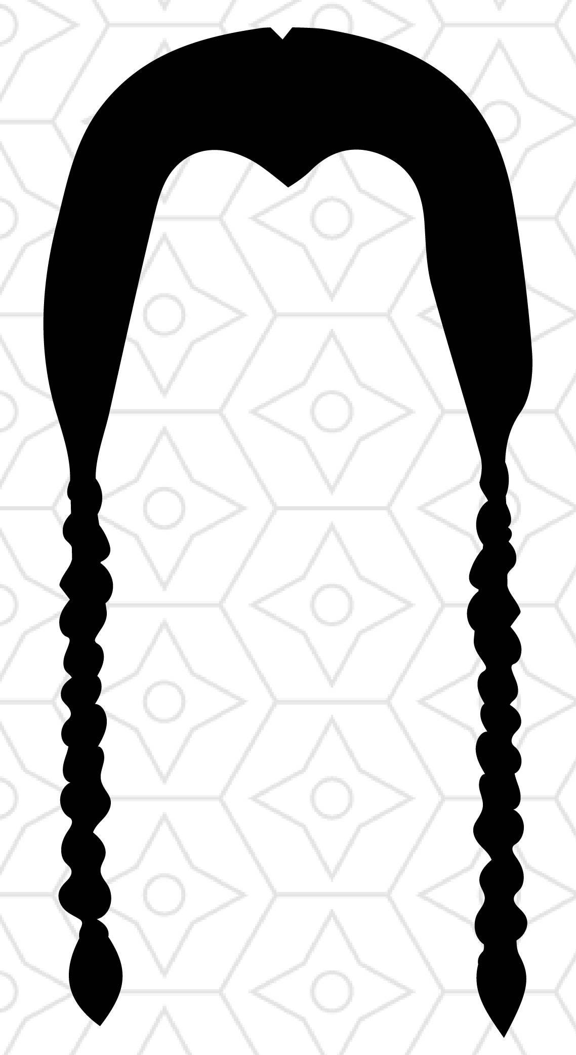 Wednesday Addams Hair Decal Design SVG DXF EPS Vector Files Etsy