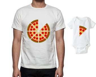 Parent and Child Pizza Tee Shirt Design Combo, SVG, DXF, EPS Vector files for use with Cricut or Silhouette Vinyl Cutting Machines