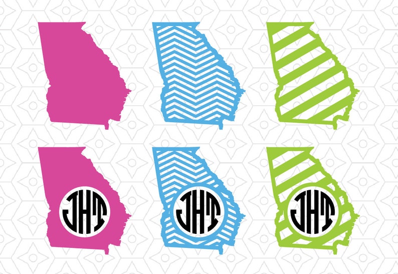Download State of Georgia Monogram Frame Decals SVG DXF and AI ...