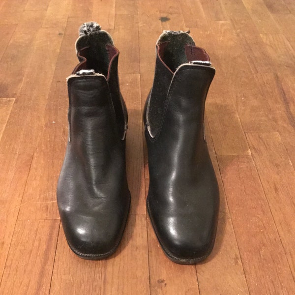 vintage rossiters rossi 902 black leather chelsea elastic side straps romeos ankle boots made in australia