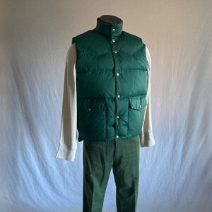 vintage 70s forester down vest FV-200 puffer reversible green made in Taiwan