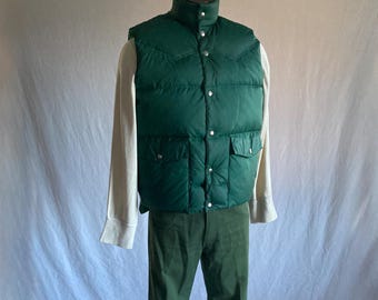 Vintage 70s Forester Down Vest FV-200 Puffer Reversible Green Made