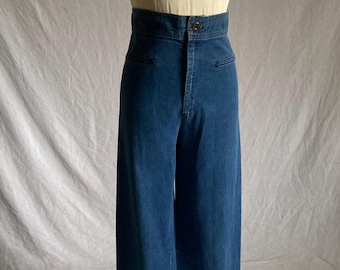 vintage 70s levis high waist denim 27 x 32 blue jeans wide leg hip huggers womens 1970s denim bell bottoms hippie boho style