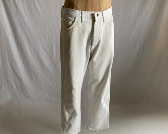vintage 80s rustler white jeans 1980s denim worn in soft 34 x 28