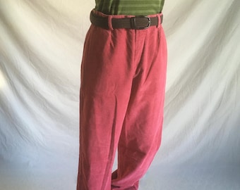 vintage 90s corduroy womens pants cords salmon pink lands end 28 29