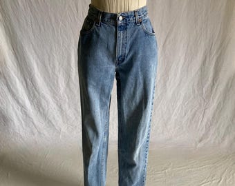 Levi's 550 vintage de los 90, vaqueros azules para mujer, cintura alta, tallas 26 y 27, denim, corte relajado, pierna cónica.