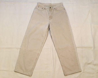 vintage 90s womens LL Bean khaki cotton chinos pants 31 x 28 1/2