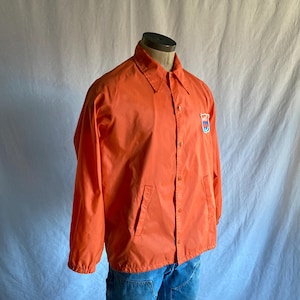 vintage 70s windbreaker sportsmaster wheaties fitness federation orange nylon raglan jacket