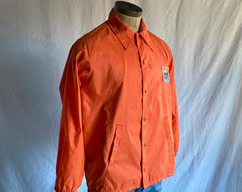 vintage 70s windbreaker sportsmaster wheaties fitness federation orange nylon raglan jacket