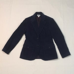 vintage 70s womens the villager dark blue corduroy blazer