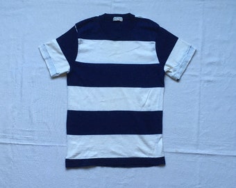 vintage 40s Jantzen sun clothes wide striped knit cotton surf tee shirt made in usa
