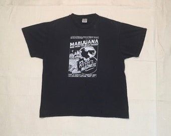 Vintage 90s Reefer Madness Marijuana Weed From the Devils Garden T