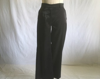 vintage 90s orsay euro black shimmery shine womens dress trousers bell bottom kick flare pants 28