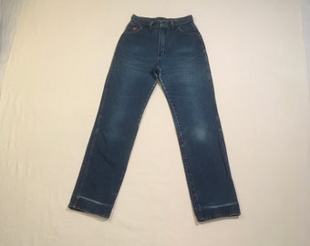 vintage 70s womens wrangler blue jeans made in usa high waist denim 27 x 31