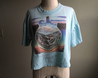 vintage 90s 1991 telluride bluegrass festival t shirt us music tee signal made in usa