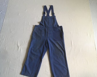 vintage blue cotton hbt bib overalls cloth workwear 38