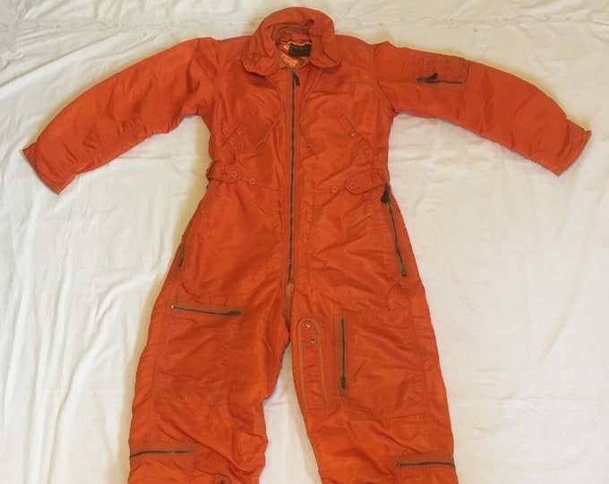 Vintage 60s USAF US Military Airforce CWU 1/P Orange Sateen Mens Flying