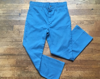 vintage 60s wrangler high waist blue pants 31 x 25 1/2