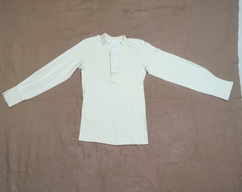 vintage 70s type 1 class 1 lightweight winter henley undershirt cotton/wool Flagg utica co shirt