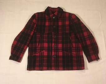 vintage 50s chippewa mackinaw cruiser winter wool shadow plaid game hunting jacket