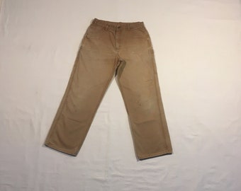 Peto Carhartt B11 vintage, corte ajustado, lona marrón pato, pantalones de trabajo usados, talla 32
