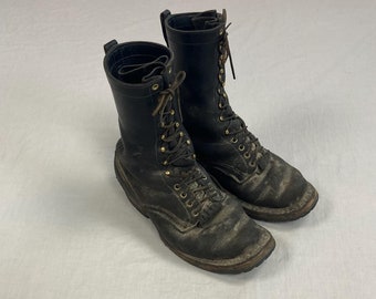 botas brancas vintage 9 1/2 F 719 packer soft toe original smokejumper