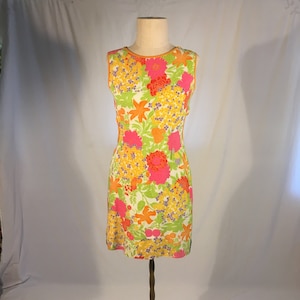 vintage 60s gary jay original california floral print cut out dress zip back custom hippie boho mini mod gogo dress ilgwu union made tag