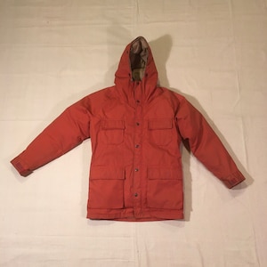 vintage 70s Ski Daddle Pack In Products orange puffer goose down two layer jacket liner winter ski parka joie of california