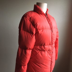 vintage 70s REI co op recreational equipment inc goose down orange puffer jacket womens medium