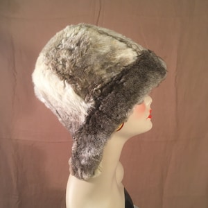 vintage handmade rabbit fur hat cold weather winter hunter trapper animal pelt