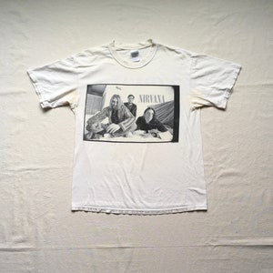 Vintage 90s 1996 Nirvana Portrait T Shirt Double Sided