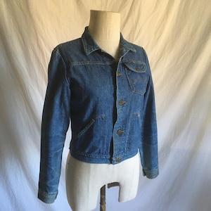 vintage 60s wrangler selvedge denim red line jean trucker jacket slant pocket made in usa